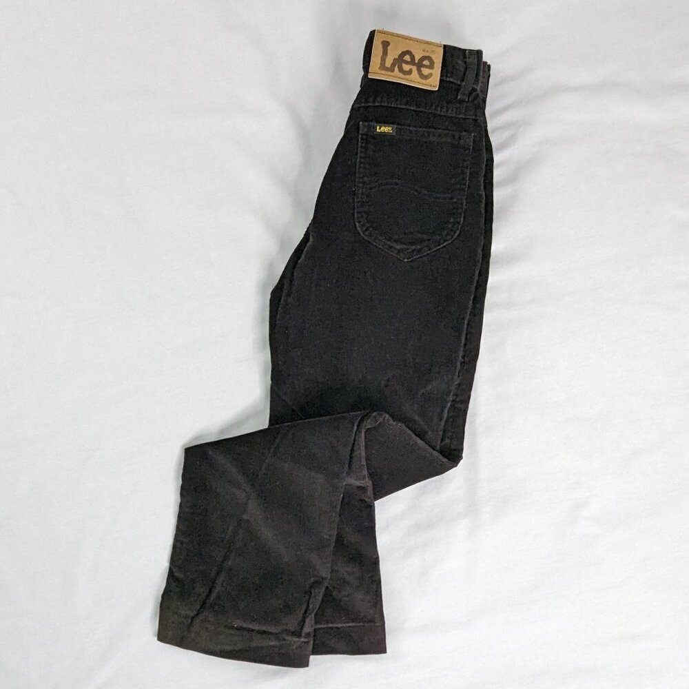 VTG Lee Black Corduroy Straight Leg High Rise Pants